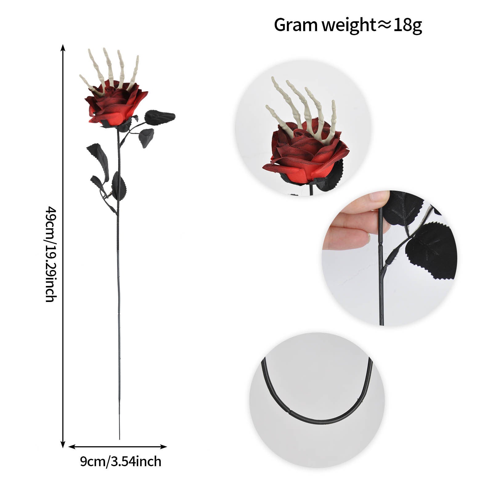 Halloween Skull Hand Rose Horror Decoration Ornaments - silverfoxgoods